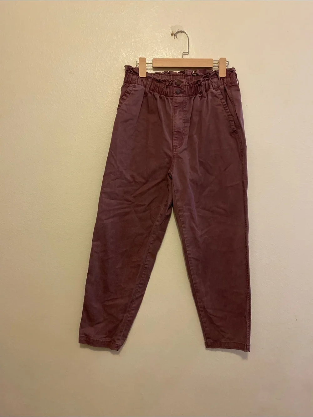 Universal Thread Men's Paperbag Waist Chinos in Burgundy